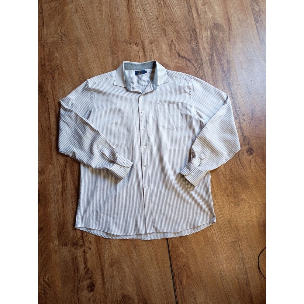American Breed Casual Wear Striped Shirt Mens XL Gray